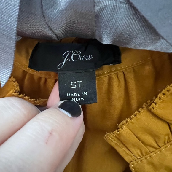 Jcrew marigold gold yellow tiered popover dress size Small TALL for extra length - Picture 6 of 7